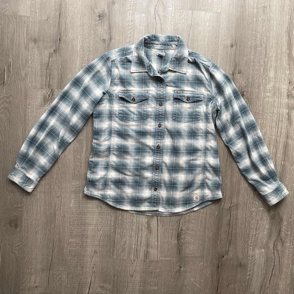 EUC Carhartt Hamilton Womens Large L Flannel Shirt